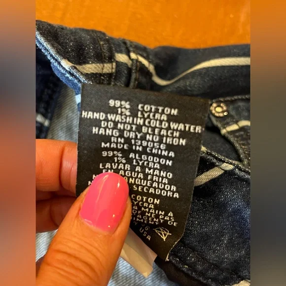 Flare/ bootcut/ bell bottom jeans w/ frayed hem striped Mid rise. Grace in LA 28 - Picture 10 of 12